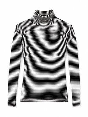 Banana Republic Ribbed Silk-Blend Turtleneck Sweater Striped Size M